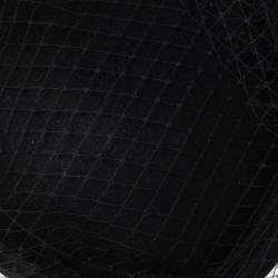 مملوكة مسبقًا قبعة غوتشي أغنيس لباد أسود تفاصيل وشاح مقاس صغير (سمول)