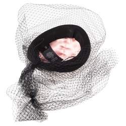 مملوكة مسبقًا قبعة غوتشي أغنيس لباد أسود تفاصيل وشاح مقاس صغير (سمول)