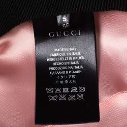 مملوكة مسبقًا قبعة غوتشي أغنيس لباد أسود تفاصيل وشاح مقاس صغير (سمول)