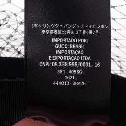 مملوكة مسبقًا قبعة غوتشي أغنيس لباد أسود تفاصيل وشاح مقاس صغير (سمول)