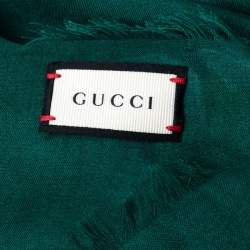 Gucci Green Blooms Print Modal Silk Shawl