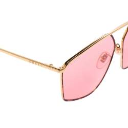 مملوكة مسبقًا نظارة شمسية غوتشي GG0437SA جيوميترك أسيتات وردي