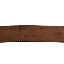 مملوكة مسبقًا Gucci Tan Grained Leather Interlocking G Buckle Belt 90CM