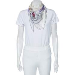 مملوكة مسبقًا وشاح غوتشي مربع حرير متعدد الطباعة متعدد الألوان