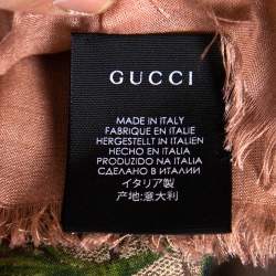 مملوكة مسبقًا Gucci Pink Logo Blooms Printed Modal & Silk Scarf