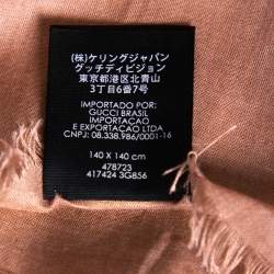مملوكة مسبقًا Gucci Pink Logo Blooms Printed Modal & Silk Scarf