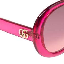 Pre Owned Gucci Pink/Pink Gradient GG0712S Oversized Sunglasses