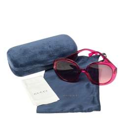 Pre Owned Gucci Pink/Pink Gradient GG0712S Oversized Sunglasses