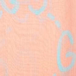 مملوكة مسبقًا Gucci Pink Logo Monogram Modal & Silk Scarf
