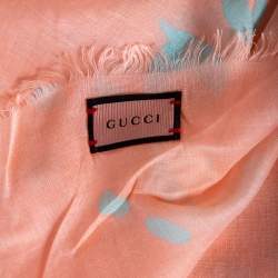 مملوكة مسبقًا Gucci Pink Logo Monogram Modal & Silk Scarf