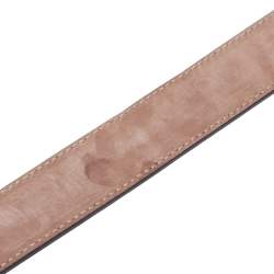 Pre Owned Gucci Black Leather Crystal Embellished Interlocking G Buckle Belt 85CM