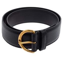 Pre Owned حزام غوتشي جلد أسود إبزيم 80 سم 