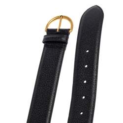 Pre Owned حزام غوتشي جلد أسود إبزيم 80 سم 