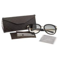 Pre Owned Gucci Black Acetate GG3651/S Gradient Cat Eye Sunglasses