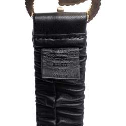 Pre Owned Gucci Black Elastic Leather GG Torchon Buckle Belt 90CM