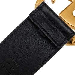 Pre Owned Gucci Black Leather GG Marmont Belt 70 CM