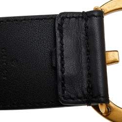 Pre Owned Gucci Black Leather GG Marmont Belt 70 CM