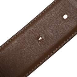 Pre Owned Gucci Brown Leather GG Dollar Belt 80 CM