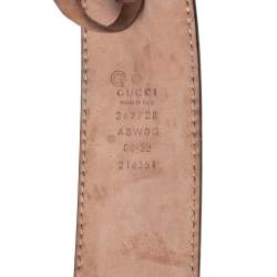 Pre Owned Gucci Brown Leather GG Dollar Belt 80 CM
