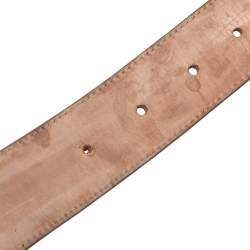 Pre Owned Gucci Brown Leather GG Dollar Belt 80 CM