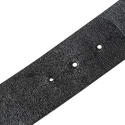 مملوكة مسبقًا حزام غوتشي جلد أسود  G متداخلة 85 سم