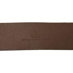 Pre Owned Gucci Brown Leather Interlocking GG Buckle Belt 90 CM