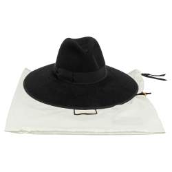 Pre Owned Gucci Black Rabbit Felt Cowboy Hat L 