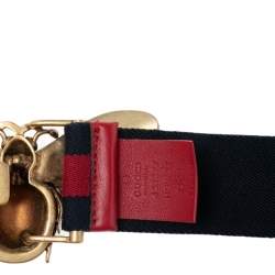 مملوكة مسبقًا حزام غوتشي كانفاس ويب متعدد الألوان بإبزيم مزخرف نحلة 75 سم