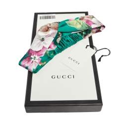 Gucci Green Floral Print Silk Headband