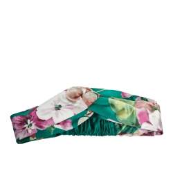 Gucci Green Floral Print Silk Headband