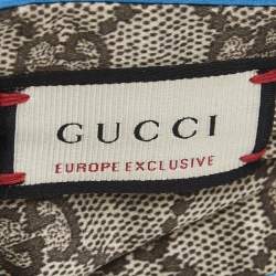 Pre Owned Gucci Brown Guccissima Bee & Floral Appliqué Silk Headband 