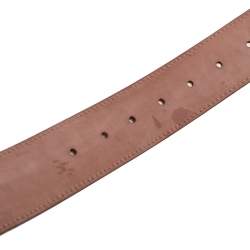 مملوكة مسبقًا Gucci Light Gold Guccissima Leather Interlocking G Buckle Belt 80CM