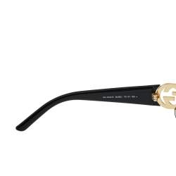 Pre Owned Gucci Gold/Brown Gradient GG 4224 Crystal Logo Rimless Sunglasses