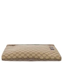 مملوكة مسبقًا Gucci Beige GG Supreme Canvas Portfolio Document Case