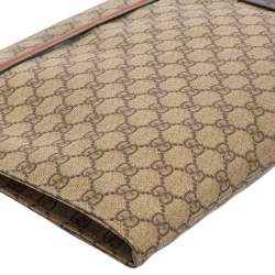 مملوكة مسبقًا Gucci Beige GG Supreme Canvas Portfolio Document Case