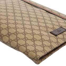 مملوكة مسبقًا Gucci Beige GG Supreme Canvas Portfolio Document Case