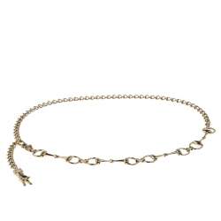 مملوكة مسبقًا Gucci Gold Tone Horsebit Chain Belt