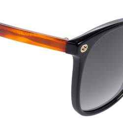 مملوكة مسبقًا Gucci Black & Havana/ Grey Gradient GG0024S Wayfarer Sunglasses