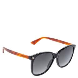 مملوكة مسبقًا Gucci Black & Havana/ Grey Gradient GG0024S Wayfarer Sunglasses