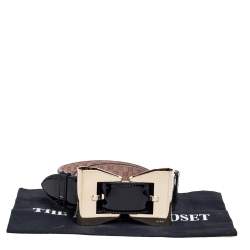 Pre Owned Gucci Black Patent Leather Queen Waist Belt 80CM