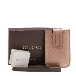 Pre Owned Gucci Beige Microguccissima Patent Leather iPhone 3&4 Case