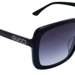 Pre Owned نظارة شمسية غوتشي  GG0728SA سوداء / رصاصي متدرجة مربعة