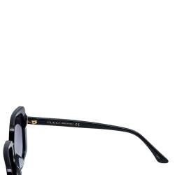 Pre Owned نظارة شمسية غوتشي  GG0728SA سوداء / رصاصي متدرجة مربعة