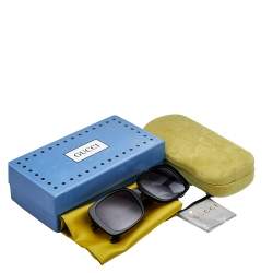 Pre Owned نظارة شمسية غوتشي  GG0728SA سوداء / رصاصي متدرجة مربعة