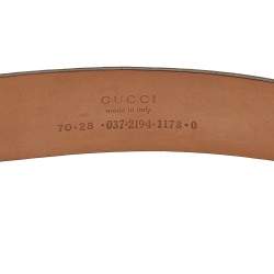 Pre Owned Gucci Vintage Grey Leather Waist Belt 70 CM