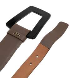 Pre Owned Gucci Vintage Grey Leather Waist Belt 70 CM