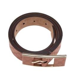 Pre Owned Gucci Beige Microguccissima Leather Waist Belt 85CM