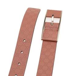 Pre Owned Gucci Beige Microguccissima Leather Waist Belt 85CM