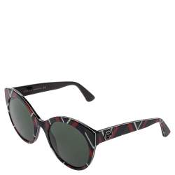 مملوكة مسبقًا نظارة غوتشي GG0028S مخطط / أخضر عين قطة