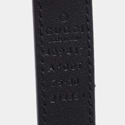 Pre Owned حزام غوتشي جي جي مارمونت جلد أسود رفيع 75 سم